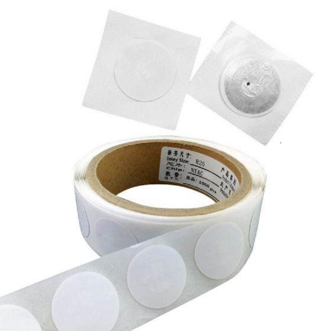 NFC Sticker 25 mm Round Ultralight (f08 213) white stickers