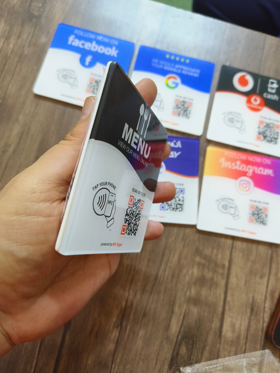 Coaster acrylic 10x10cm NFC + Qr Dynamic changeable