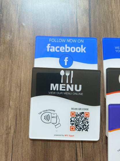 Coaster acrylic 10x10cm NFC + Qr Dynamic changeable