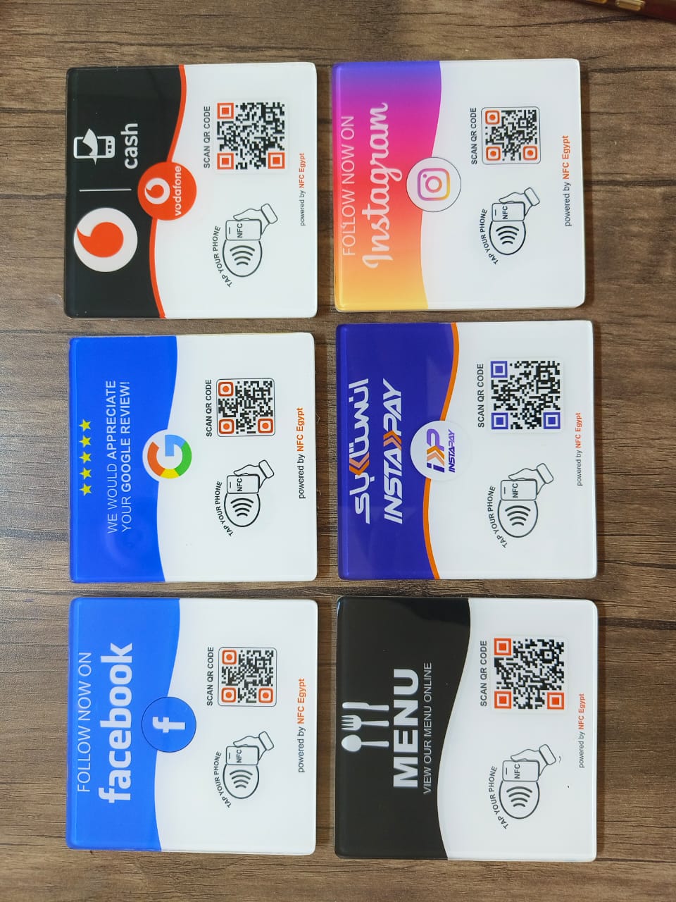 Coaster acrylic 10x10cm NFC + Qr Dynamic changeable