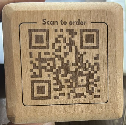 Printed Natural beech wood cube without NFC