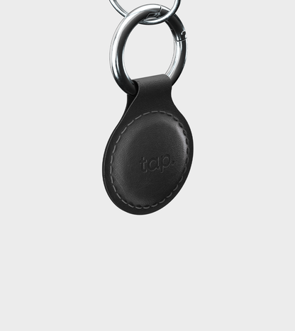 Tap NFC Keychain - Share Everything With A Tap - Handmade Natural Leather - Black
