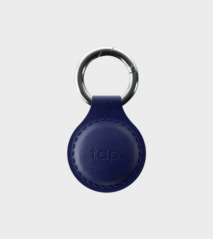 Tap NFC Keychain - Share Everything With A Tap - Handmade Natural Leather - Navy